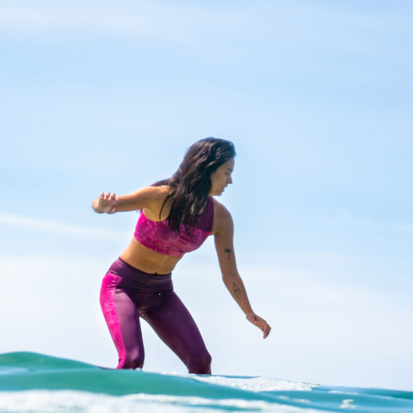 Eco Friendly Second Skin Swim & Surf Leggings in Pink Very Berry With +50 UPF - Anowi Surfwear