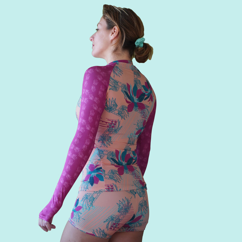 Second Skin Eco Friendly Rash Guard For Women With +50 UPF in Pink Very  Berry - ShopperBoard