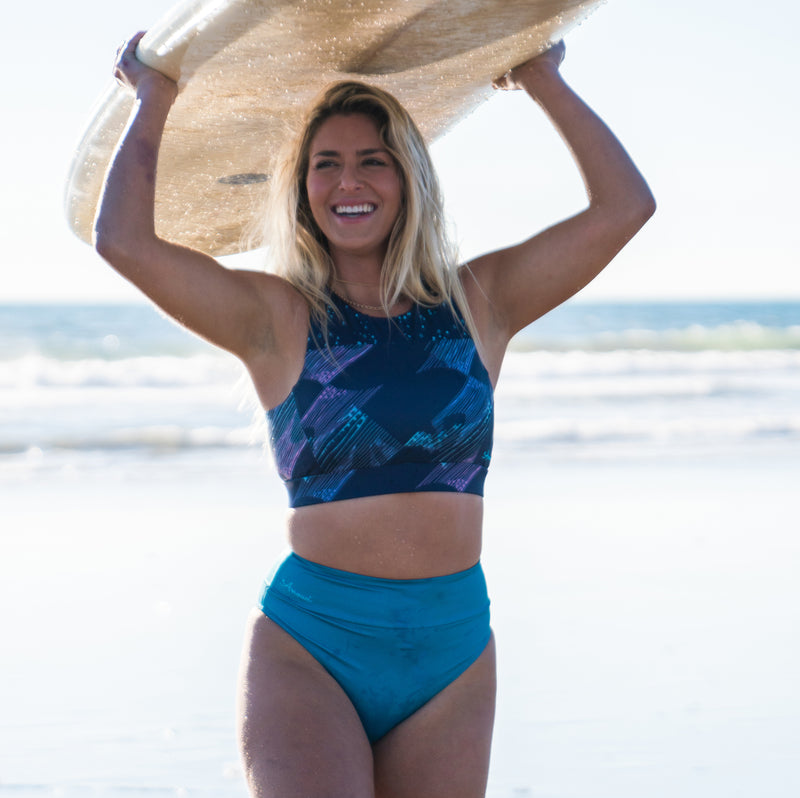 High Leg Surf Bikini Bottom - Eco-friendly, women's active swimwear made in  USA – Anowi Surfwear